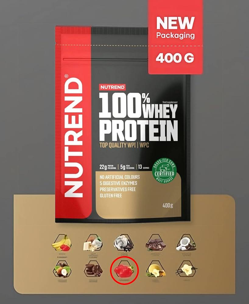 Протеин Nutrend 100% Whey Protein strawberry 400 г - фото 2