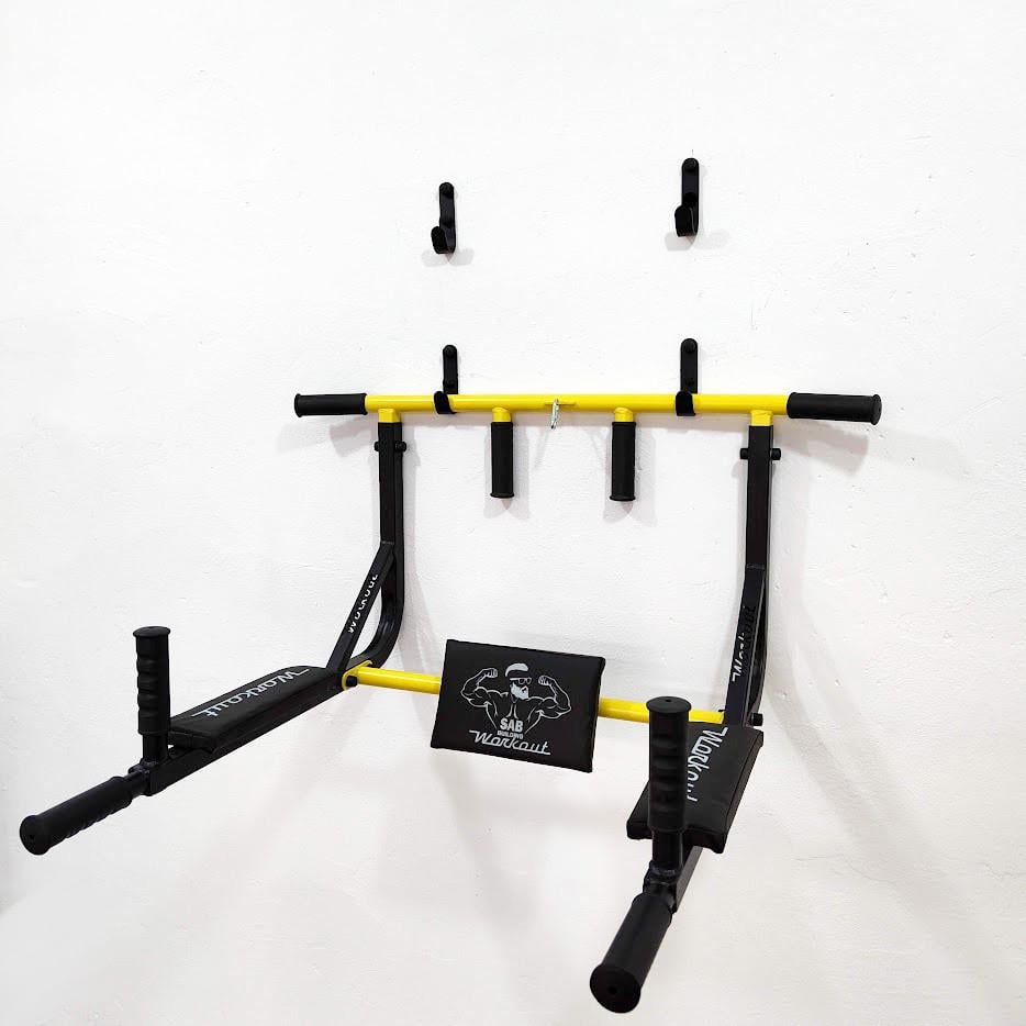 Турнік-бруси SAB Workout WО настінний розбірний з адаптивною спинкою для преса (0081) - фото 4