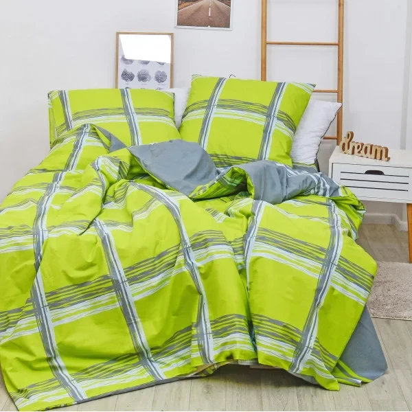 Комплект постельного белья Isleep Viluta 19021 ранфорс с простыней на резинке евро (28092695)