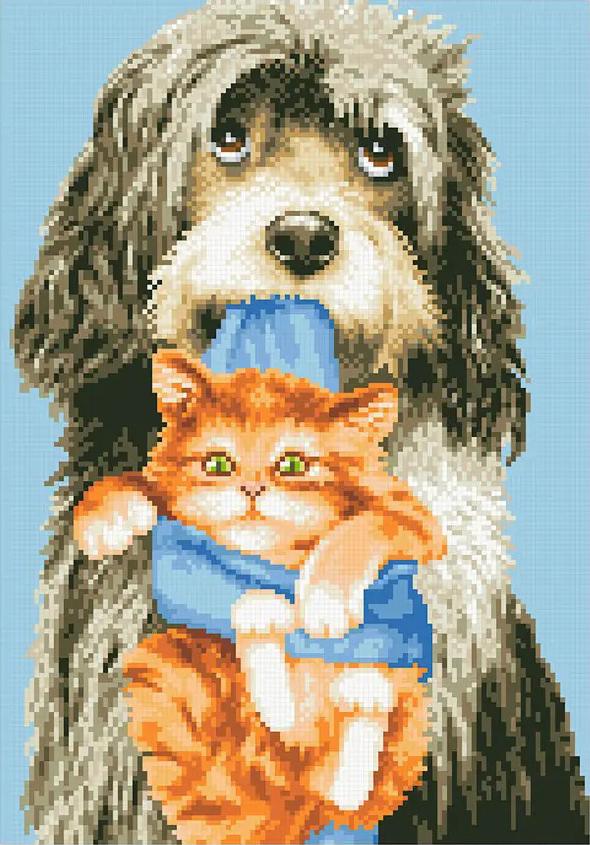 Алмазная мозаика Княгиня Ольга Настоящие друзья DIY-MШ105 полная выкладка 33x43 см (29640)