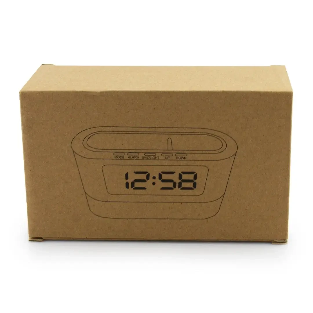 Годинник настільний 038 з підставкою для ручок від мережі та батарейок Сірий - фото 4