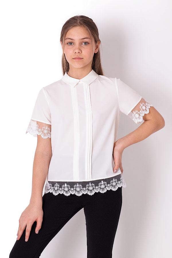 Блузка для дівчинки Mevis 3888-02 152 см Молочний (92671) Блузка для дівчинки Mevis 3888-02 152 см Молочний (92671)