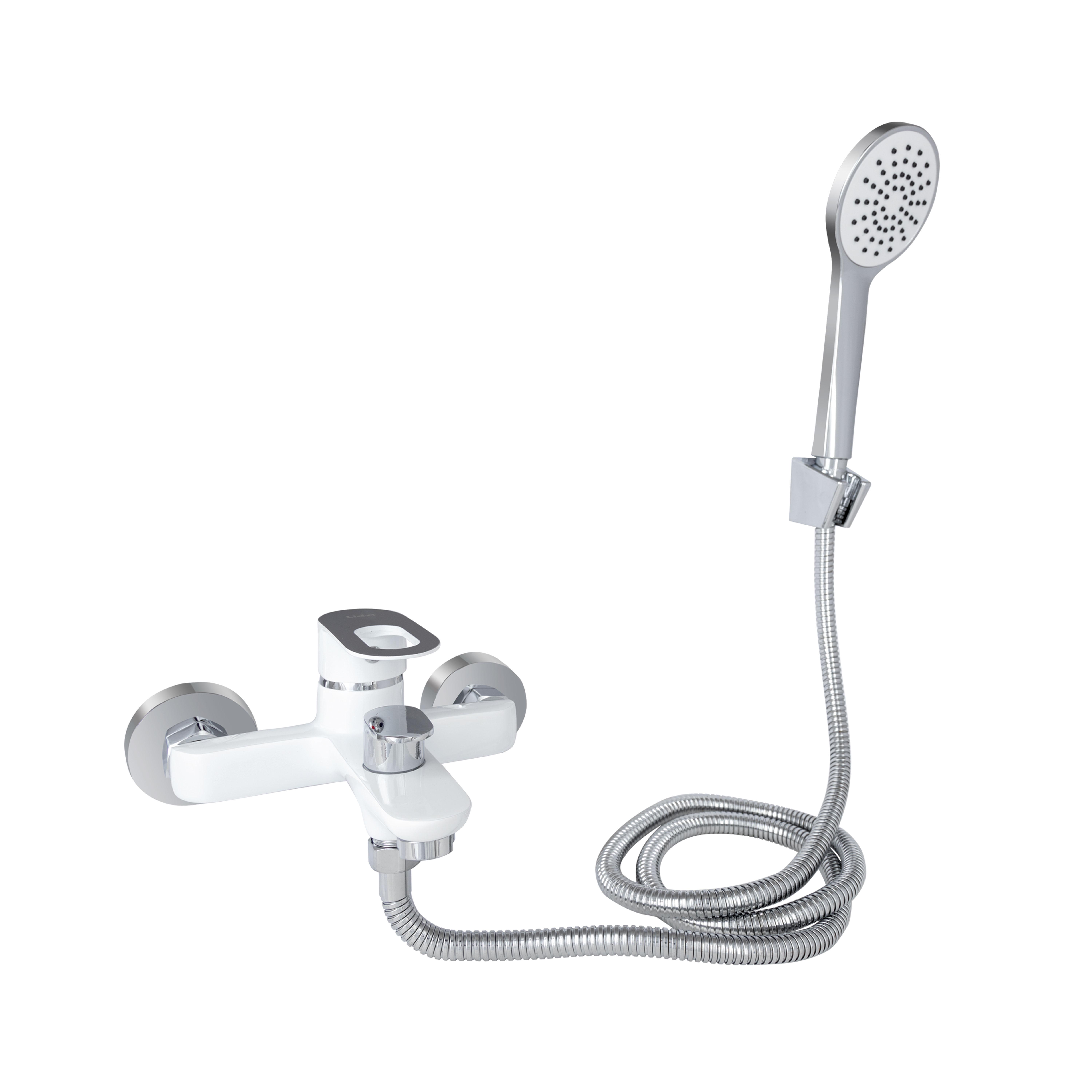 Змішувач для ванни Lidz Latwa з душовим гарнітуром Білий (SD00051548-VS)