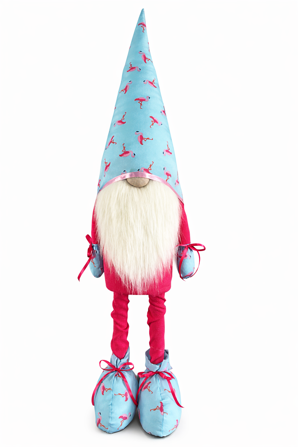 Лялька інтер'єрна Скандинавський гном принт Фламінго 90-95 см Блакитний/Рожевий/ (022)