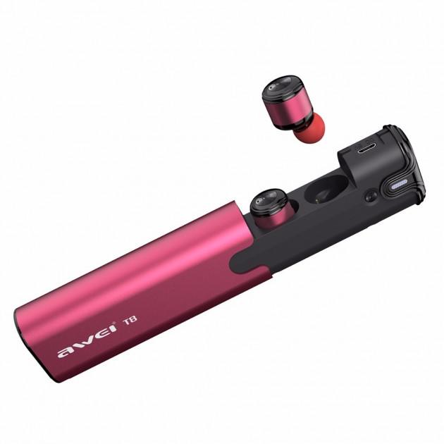 Навушники бездротові AWEI T8 Bluetooth Рожевий (SUN3056)