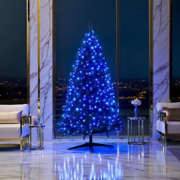 Гірлянда-нитка світлодіодна RosaLight Роса Хвойна лапа 1500 LED 50 м Білий провід/Синій (D1500L50MWBL)