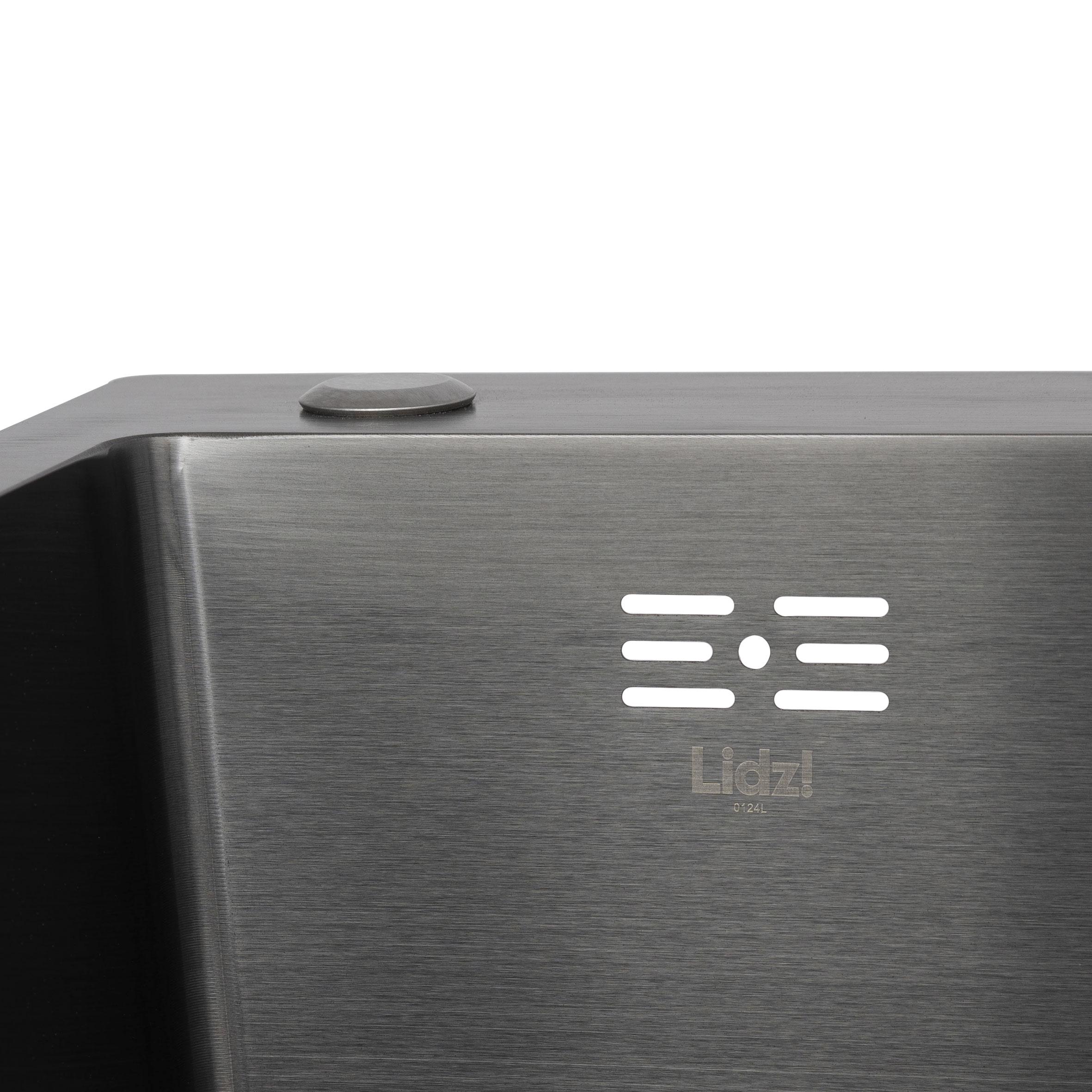 Мийка для кухні інтегрована Lidz Handmade H6350BR Brushed Black PVD крило праворуч з дозатором 3/1 мм (31022577) - фото 4 Мийка для кухні інтегрована Lidz Handmade H6350BR Brushed Black PVD крило праворуч з дозатором 3/1 мм (31022577) - фото 4