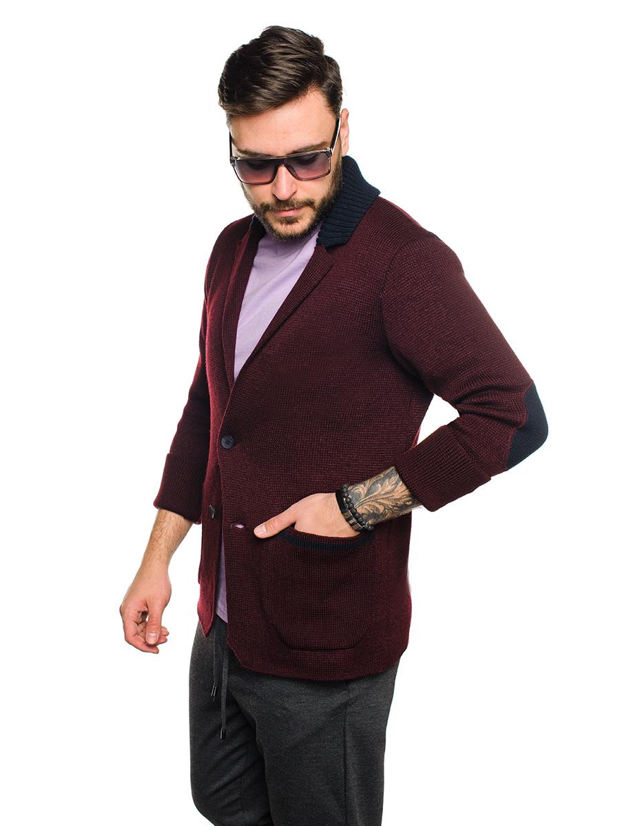 Трикотажний піджак SVTR р. 52 Бордовий (393) - фото 2