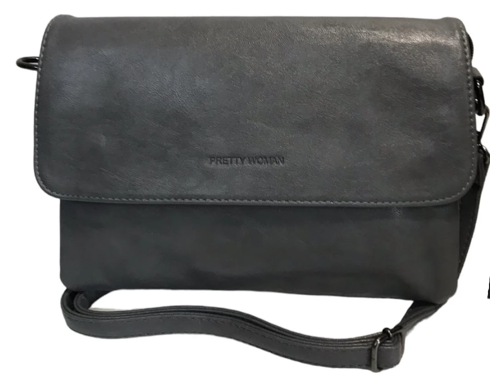 Сумка-клатч жіноча через плече Pretty Woman Темно-сірий (2880) - фото 1 Сумка-клатч жіноча через плече Pretty Woman Темно-сірий (2880) - фото 1