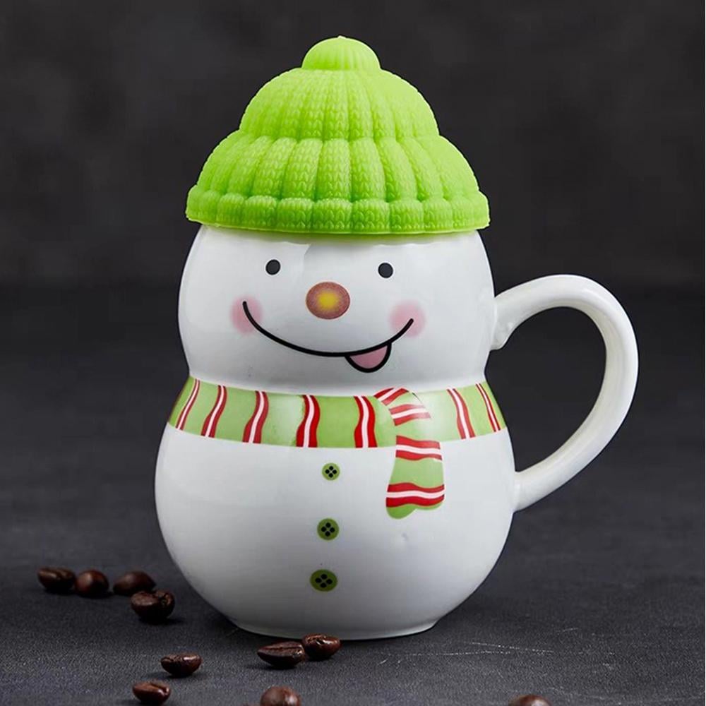 Чашка новогодняя с крышкой Снеговик керамика 350 мл Зеленый (30308503) - фото 3 Чашка новогодняя с крышкой Снеговик керамика 350 мл Зеленый (30308503) - фото 3