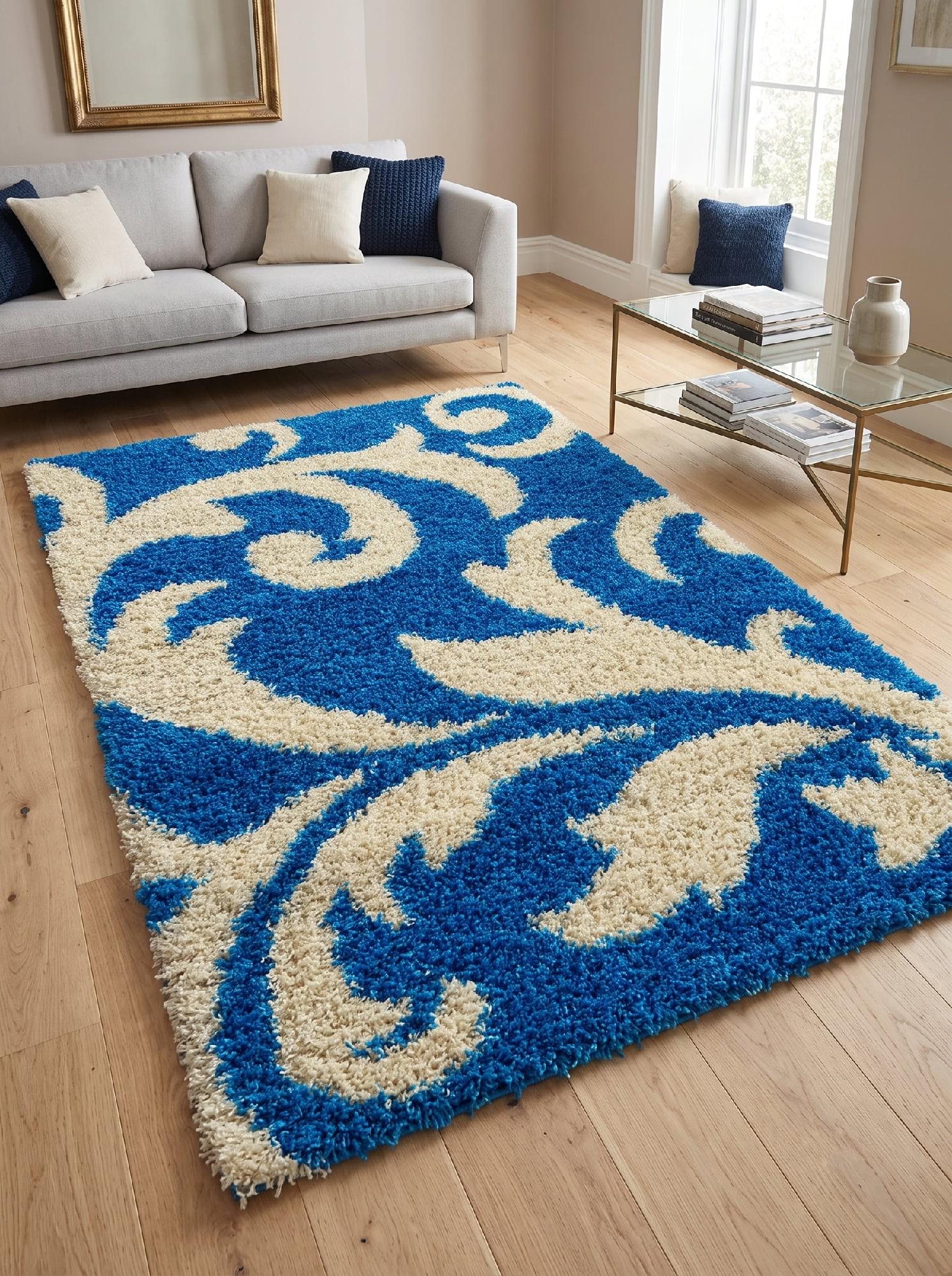 Ковер с высоким ворсом Loca 9161A 120x170 см Blue (105501217)