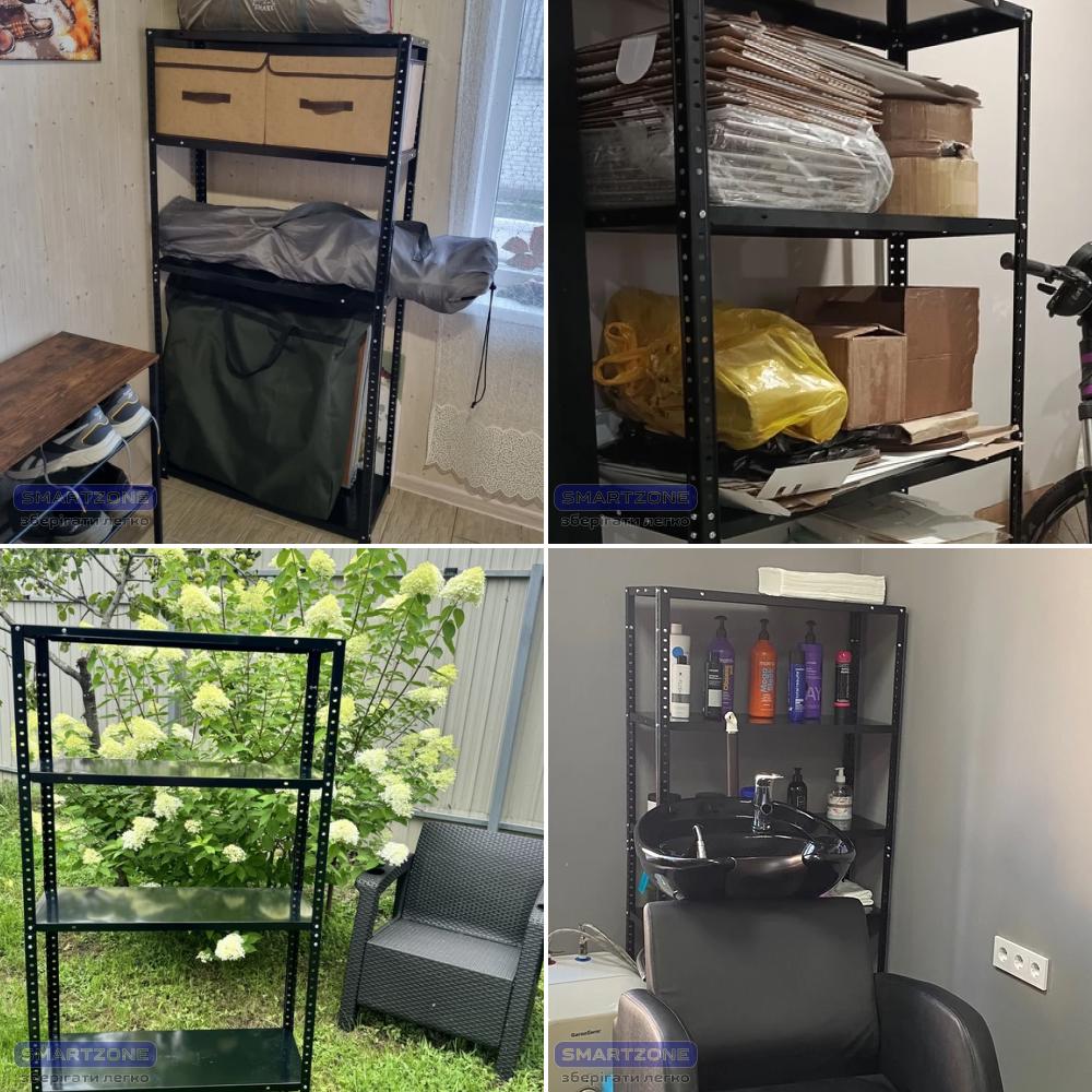 Стеллаж металлический на 5 полок 170х75х30 см Черный (МИА-118) - фото 8