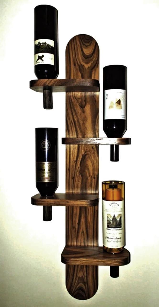 Полка для вина настенная из дерева Кария Корица (ПНК-005133)