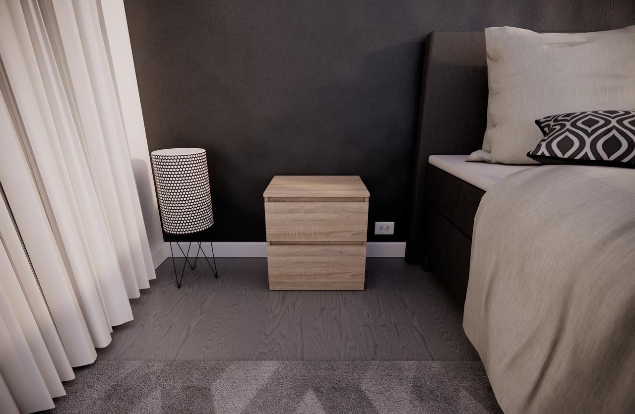 Тумба приліжкова MEBEX на 2 шухляди 60х40х54,4 см Дуб Сонома (VS2B600DS) - фото 1 Тумба приліжкова MEBEX на 2 шухляди 60х40х54,4 см Дуб Сонома (VS2B600DS) - фото 1