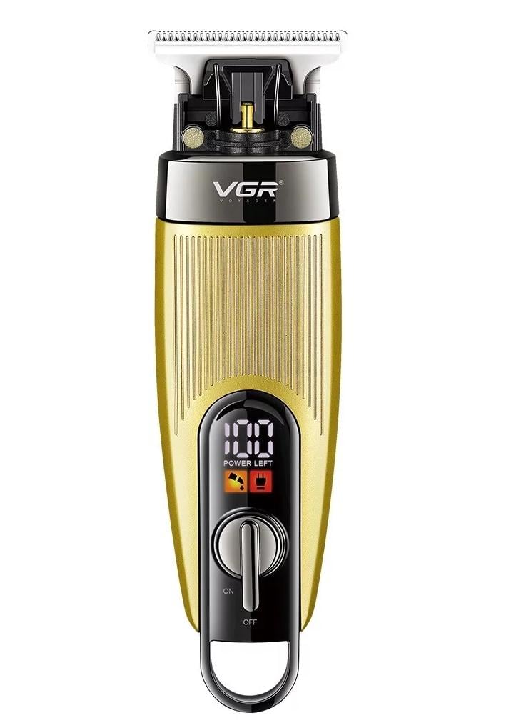 Машинка для стрижки волосся акумуляторна VGR V-975 з насадками Жовтий