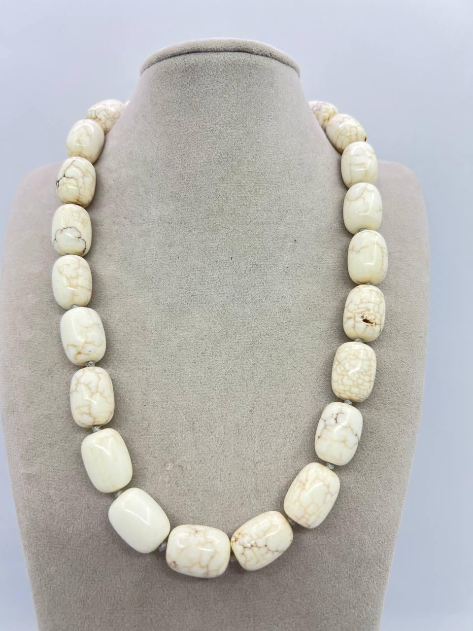 Бусы бирюза 44 см Слоновая кость (10982)