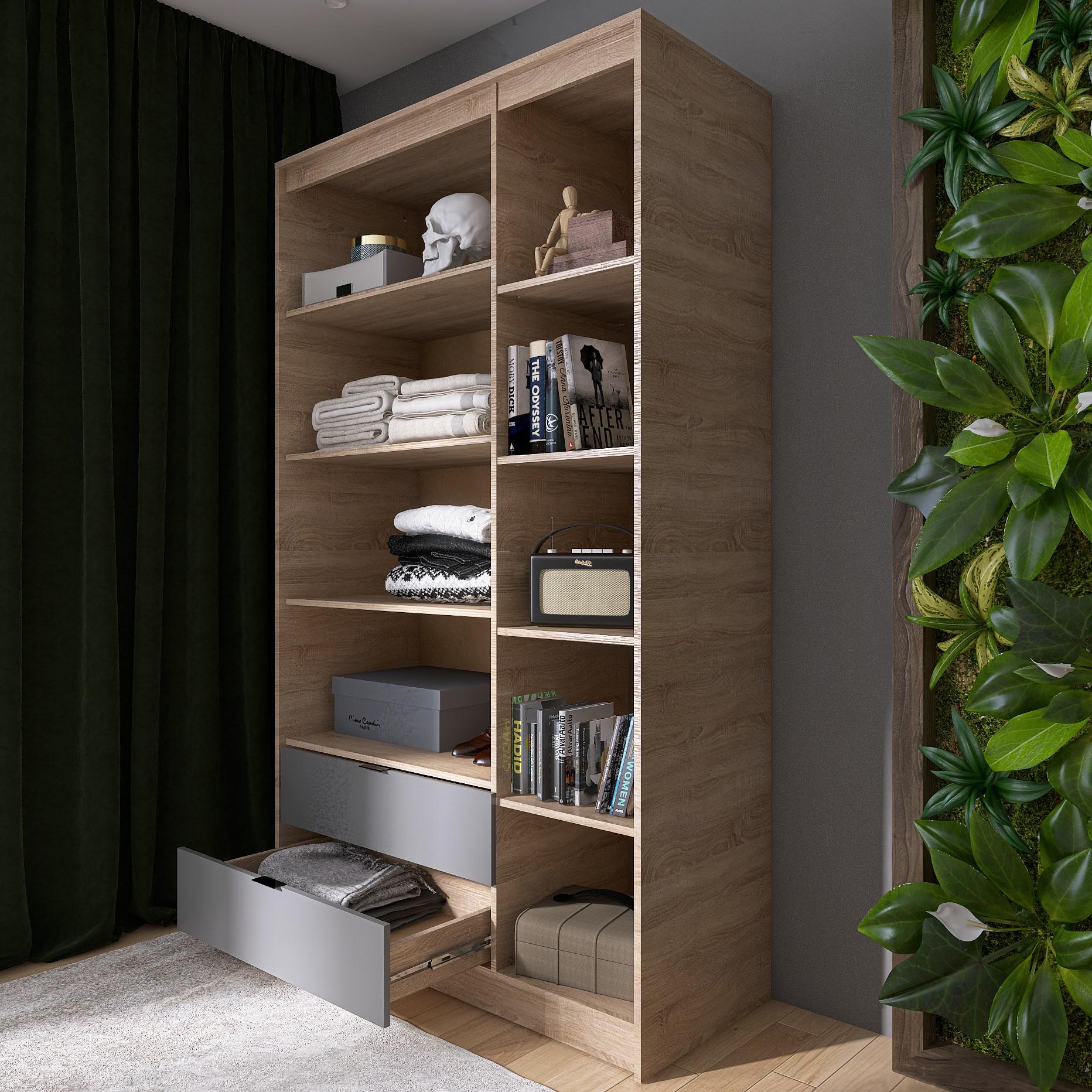 Шкаф Everest Сити 1200 1202х500х2046 мм Сонома/Графит (11432) - фото 6