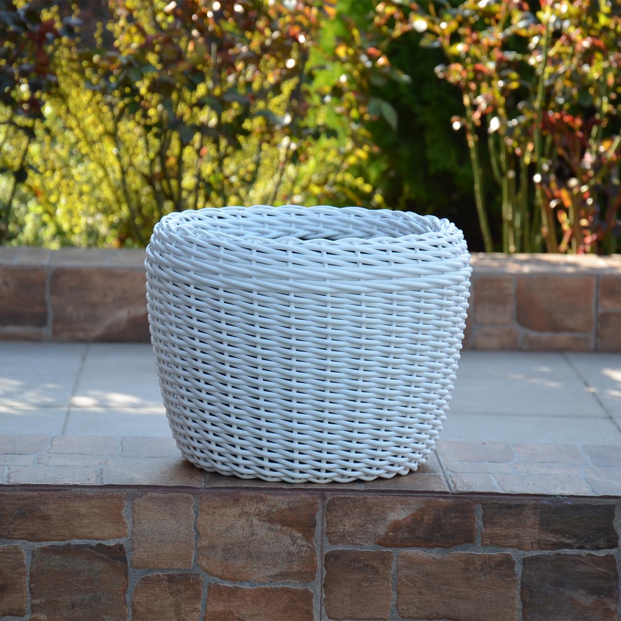 Кашпо для рослин з штучного ротангу 16 л Білий - фото 4 Кашпо для рослин з штучного ротангу 16 л Білий - фото 4