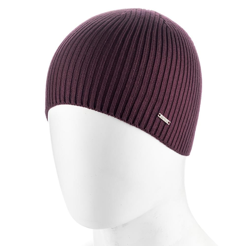 Шапка мужская одинарная без отворота рубчик Atrics MH02 One size Бордовый (301046)