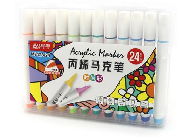 Набір акрилових скетчмаркерів Aodemei 24 кольори