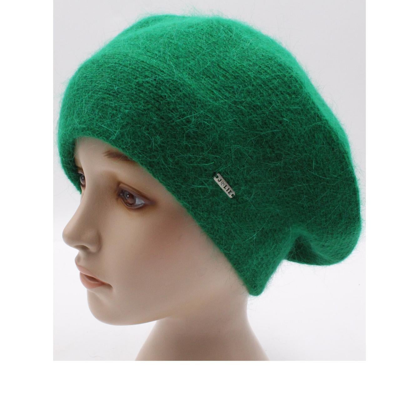 Берет женский ангоровый Leks Сильвия one size Зеленый