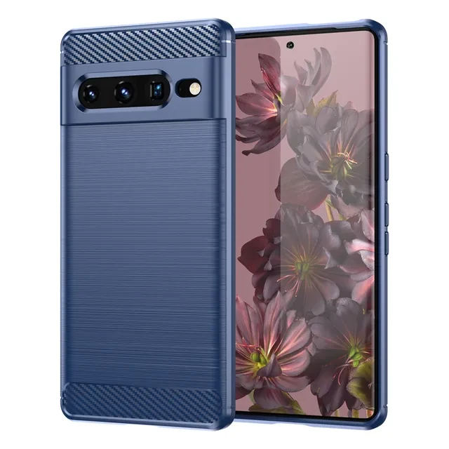 Чехол силиконовый carbon для Google Pixel 8 Pro (Темно-синий) Чехол силиконовый carbon для Google Pixel 8 Pro (Темно-синий)