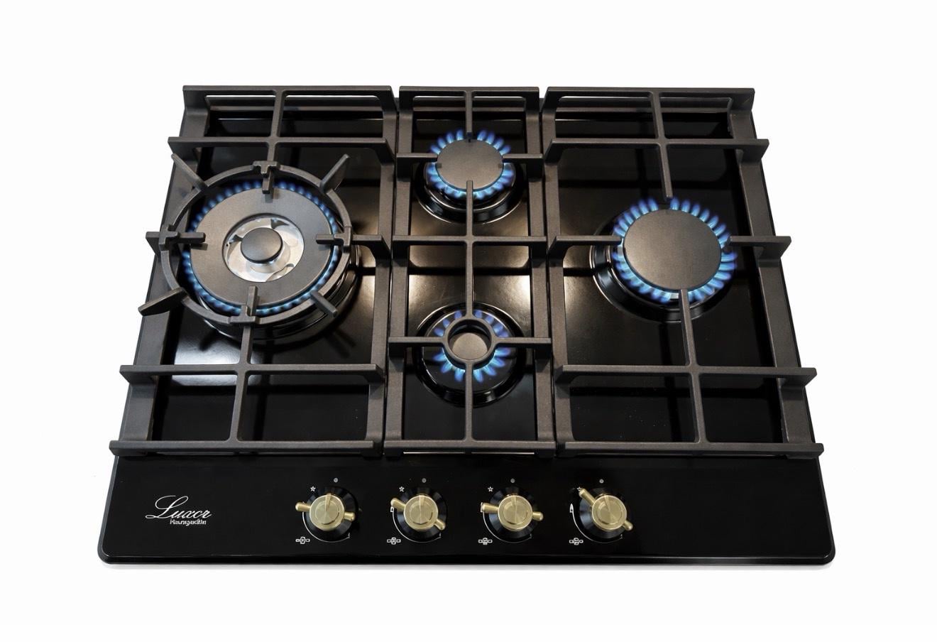 Варочная поверхность газовая Luxor Gold Retro 60 Emaille Turbo Wok Italy BK