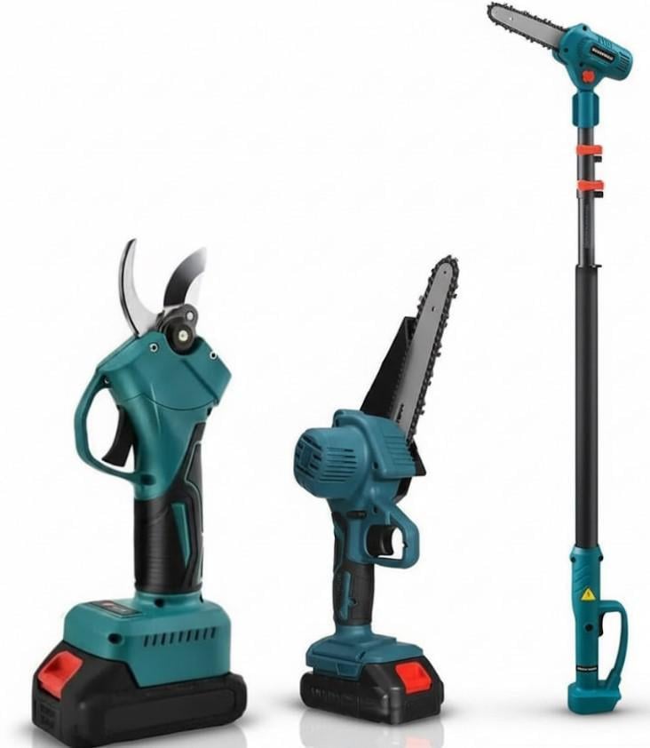 Набір електроінструменту акумуляторний універсальний для саду секатор/пила 6"/телескопічний висоторіз/2 батареї (2104618703) - фото 10