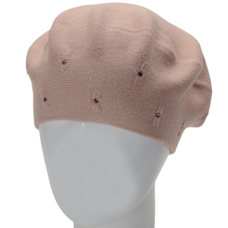 Берет женский двойной Novita Чили one size Кремовый Пудровый (284246) - фото 1