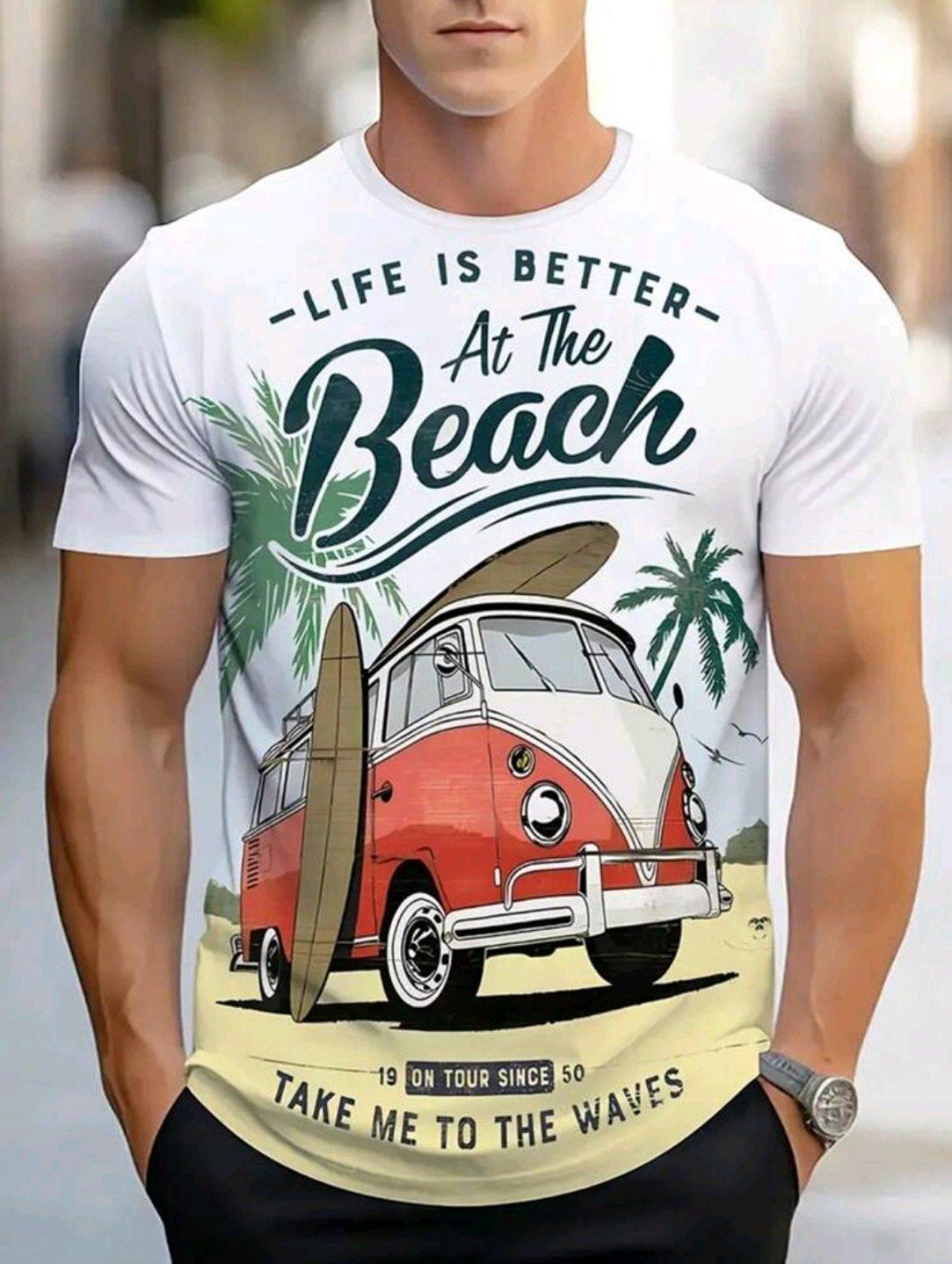 Футболка мужская Bus Graphis с рисунком XL Белый (27471586)