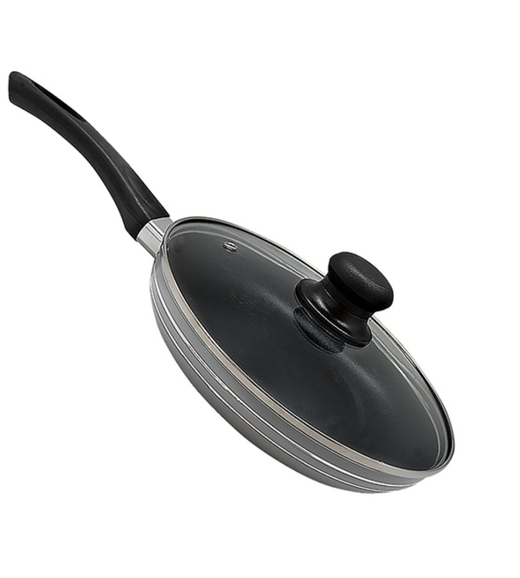 Сковорода антипригар Stenson со стеклянной крышкой d 24 см (PTLNN-009)