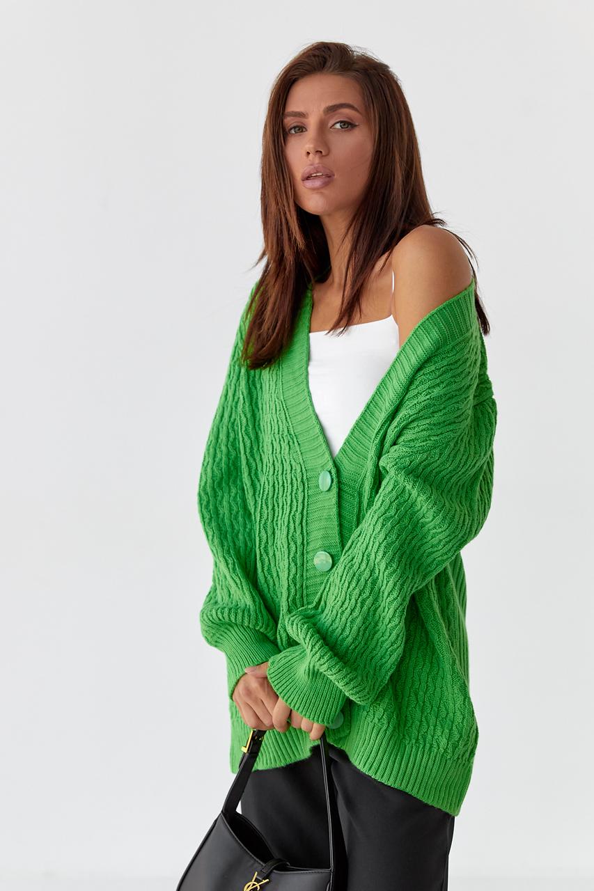 Кардиган удлиненный M Салатовый (9527890) - фото 5 Кардиган удлиненный M Салатовый (9527890) - фото 5