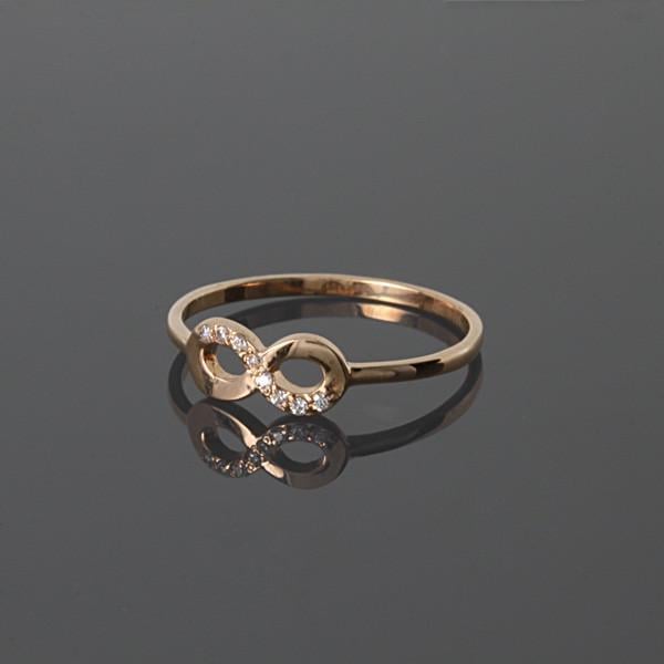 Каблучка золота нескінченність з фіанітами р. 19,5 (2249304856)