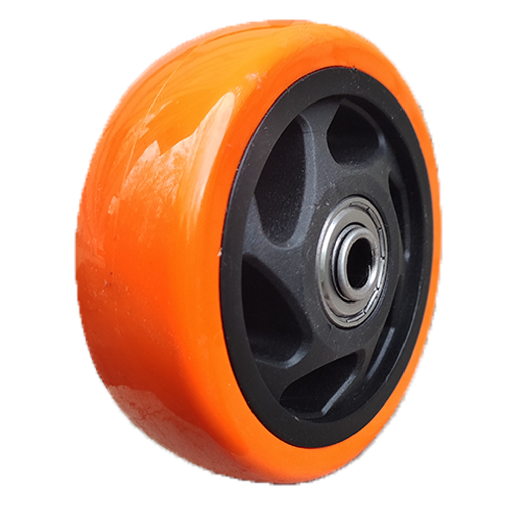 Колесо полиуретановое с подшипником d 100 мм Оранжевый (71-100х30-S)
