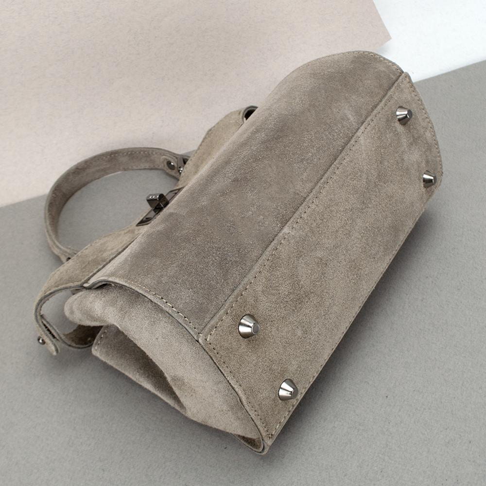 Сумка женская Virginia Conti 03736 замшевая на застежке Темный Тауп (2385384503) - фото 4