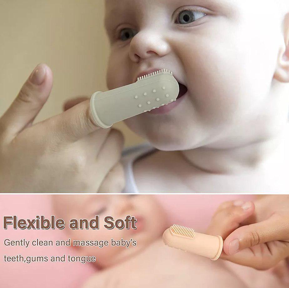 Зубна щітка силіконова Mommy Bag з масажем ясен Сірий (142687) - фото 7