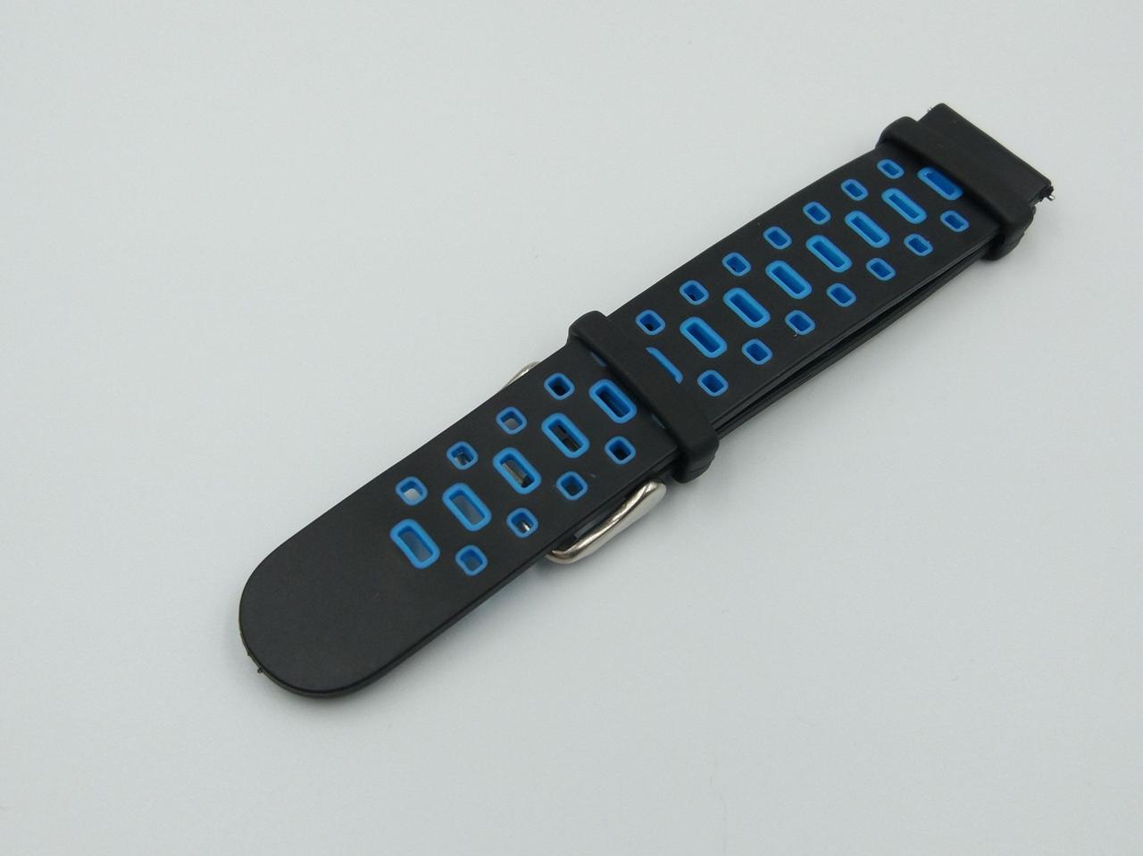 Ремешок для смарт-часов MiJobs Sport силиконовый 22 мм Черный/Голубой (1692P) - фото 4