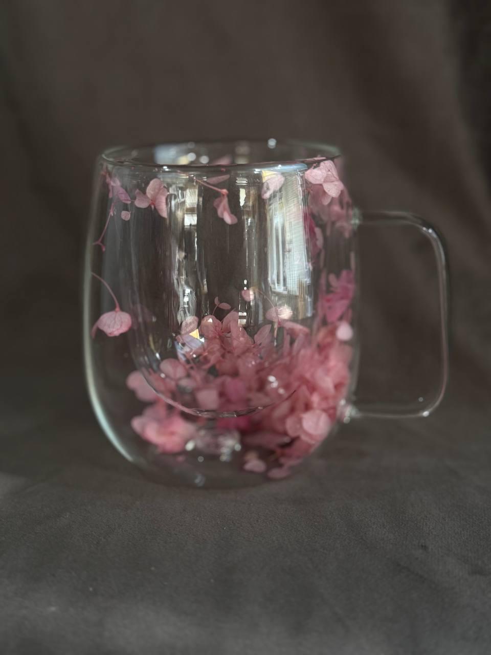 Чашка з подвійним дном Olens Ніжна чарівність із сухоцвітами 350 мл (102-1255) - фото 2 Чашка з подвійним дном Olens Ніжна чарівність із сухоцвітами 350 мл (102-1255) - фото 2