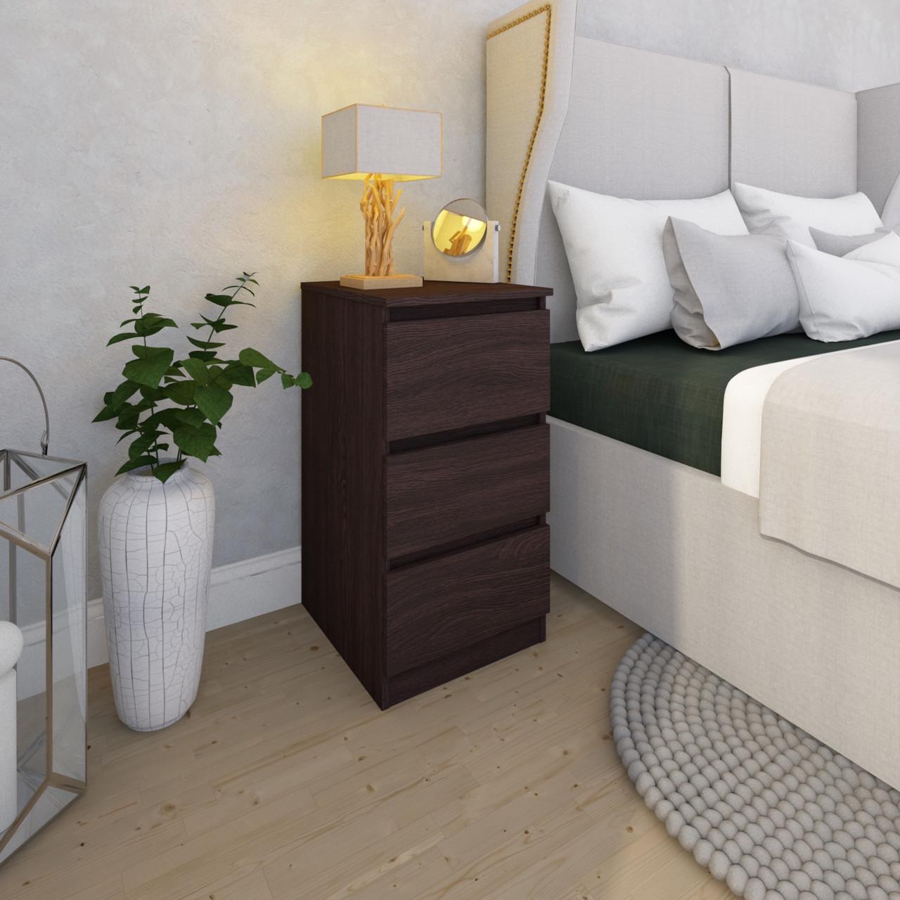 Комод MEBEX на 3 шухляди 50х40х77,4 см Венге магія (VM3B500VM) - фото 1 Комод MEBEX на 3 шухляди 50х40х77,4 см Венге магія (VM3B500VM) - фото 1