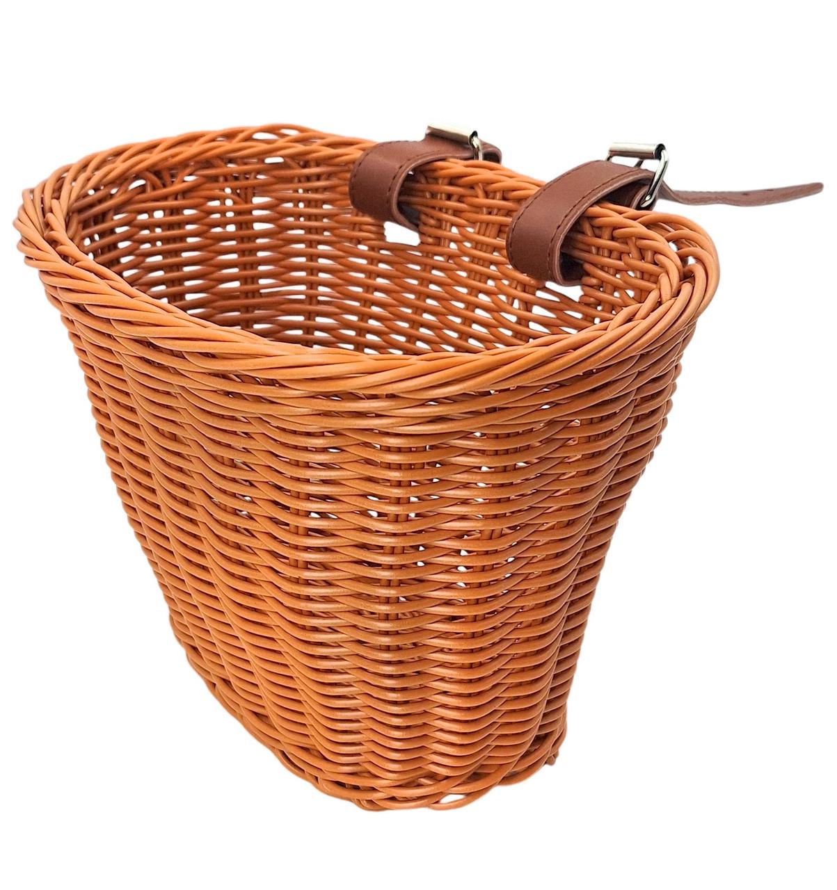 Кошик на дитячий велосипед/самокат плетений ретро 20х16х16 см Коричневий (G0001895)