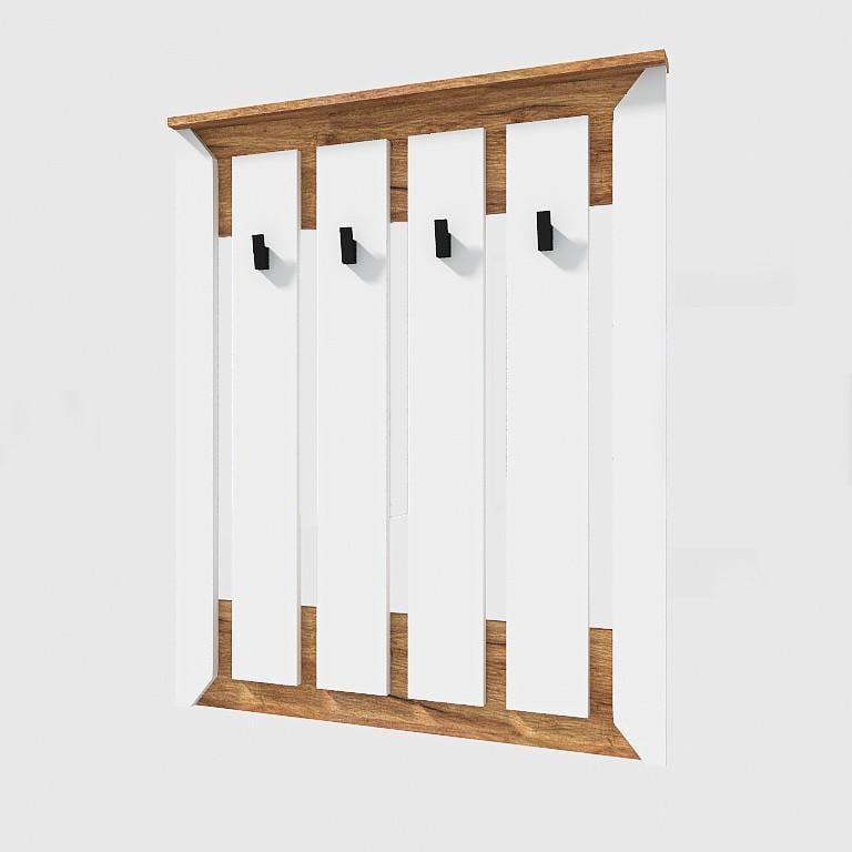 Вешалка на стену Эверест Нордик-900 90х60х110 см Дуб крафт золотой/Белый (ЕВ20632)