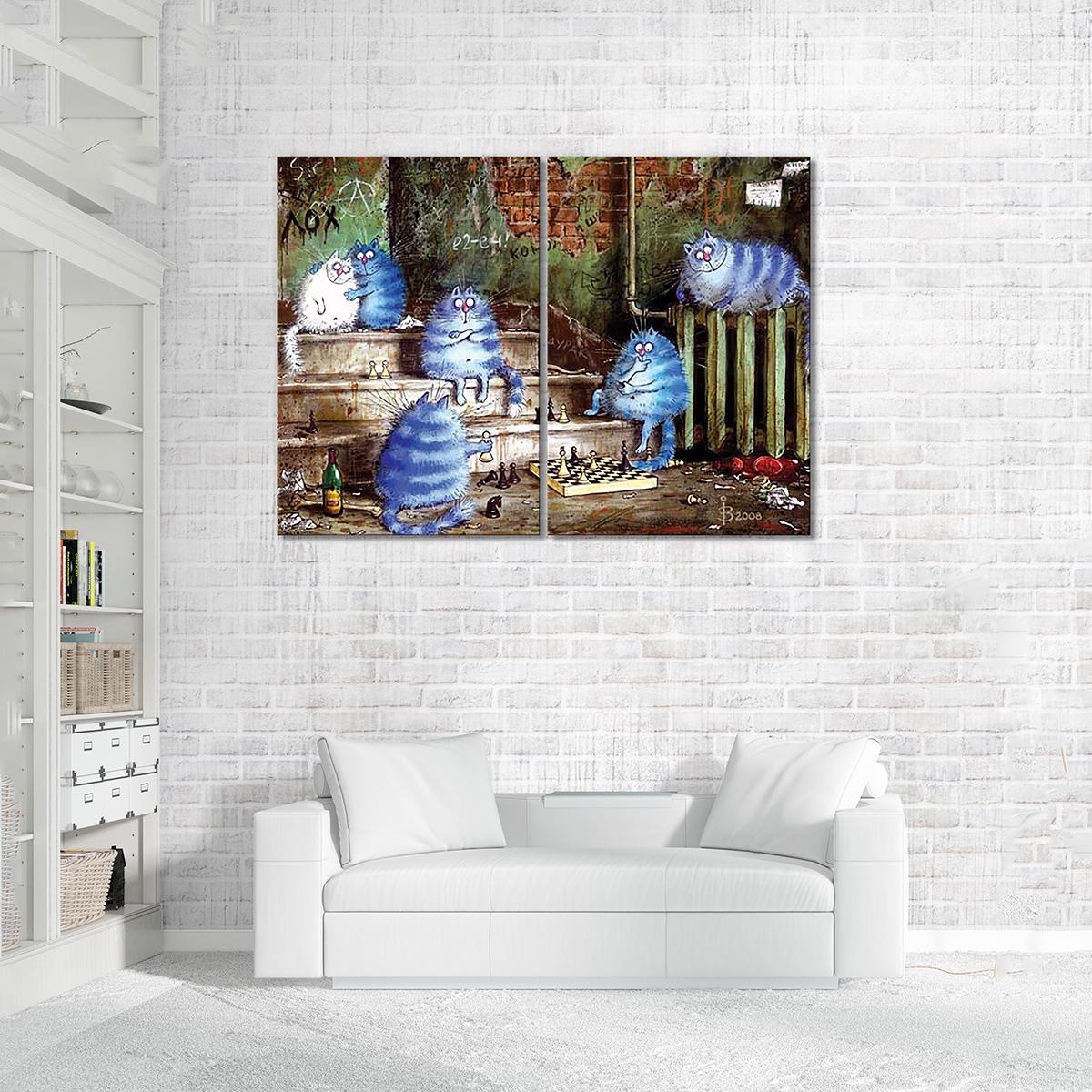Модульная картина Развлечение в подворотне 2 модуля 120x180 см