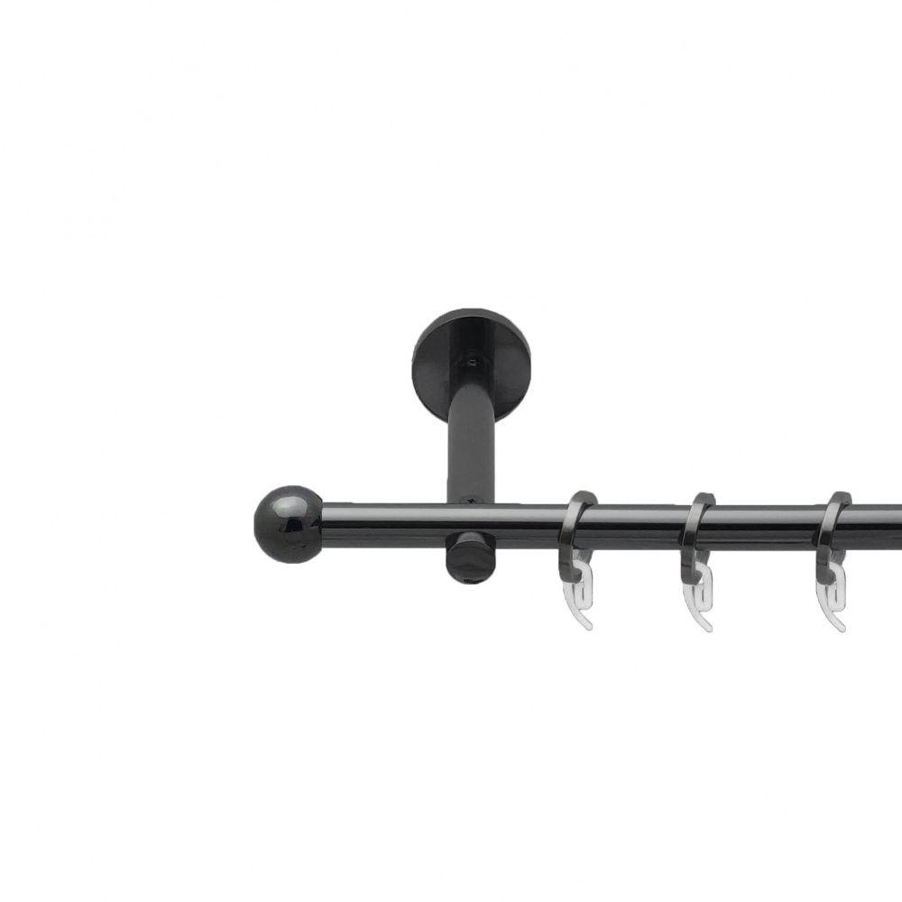 Карниз Orvit Куля Болонь металевий однорядний циліндр 16 см гладка труба кільце фасонне металеве 16 мм 300 см Онікс (4722675) - фото 1