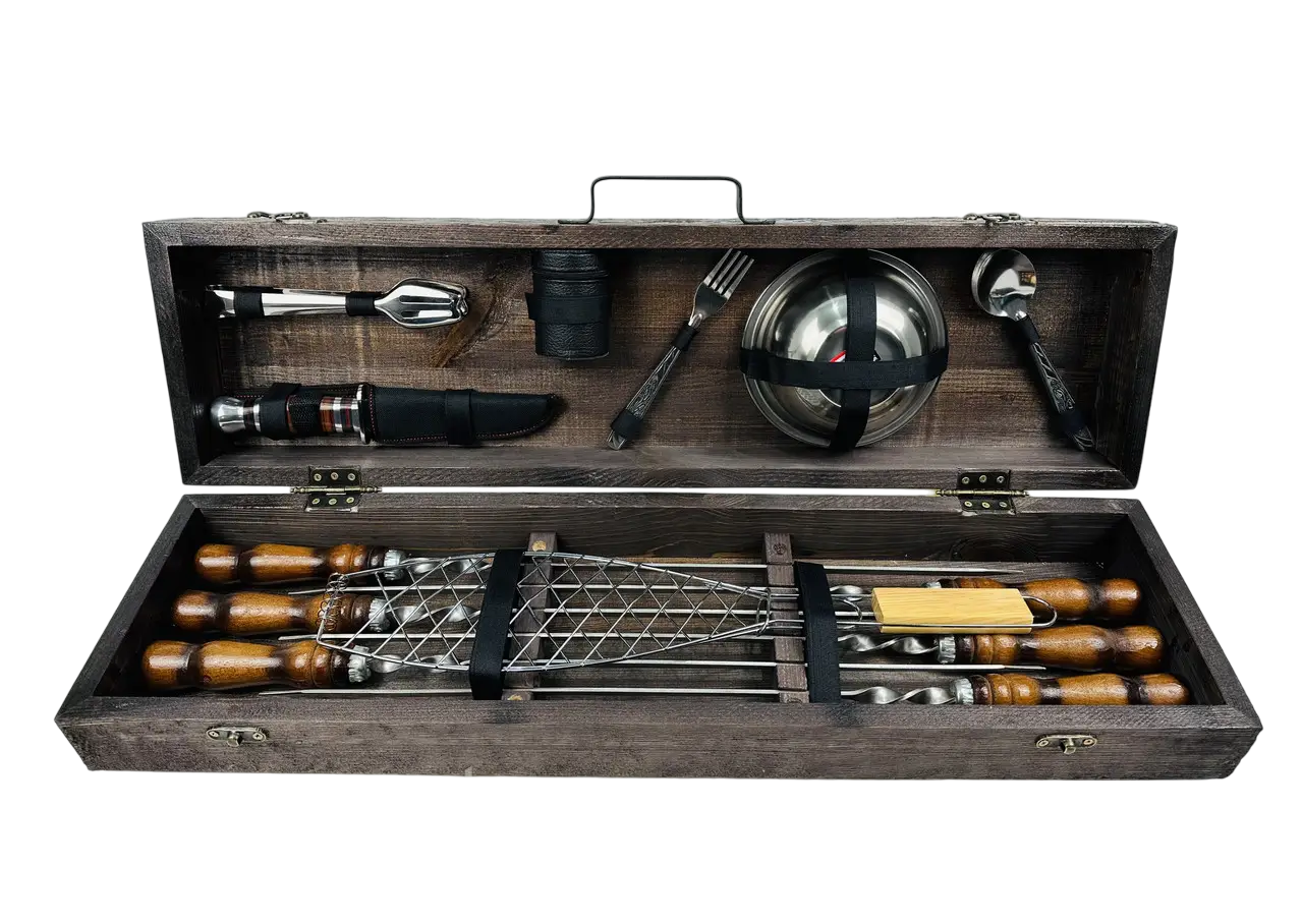 Набір шампурів в кейсі Робінзон 6 шт. (21-10-KS-7704)