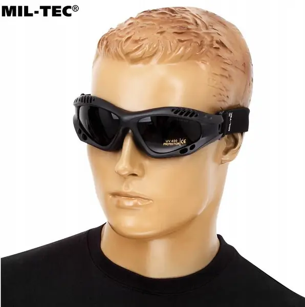 Очки защитные десантные затемненные Mil-Tec Commando Brille Air Pro Schwarz Smoke (15615302) - фото 7