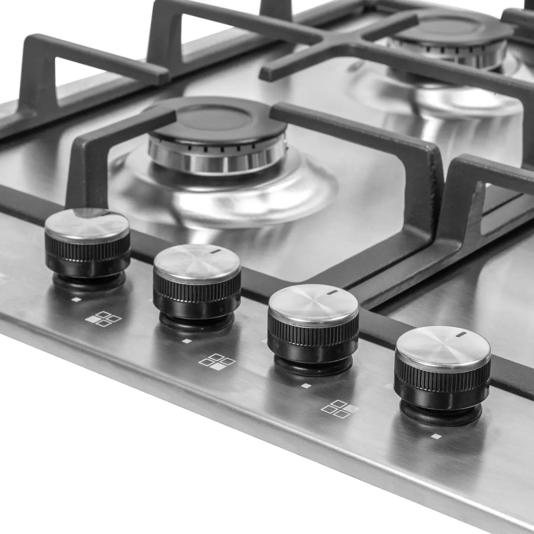 Варочная поверхность газовая Gunter&Hauer GH 606 ​​IX сталь электроподжиг газ-контроль 60 см - фото 6