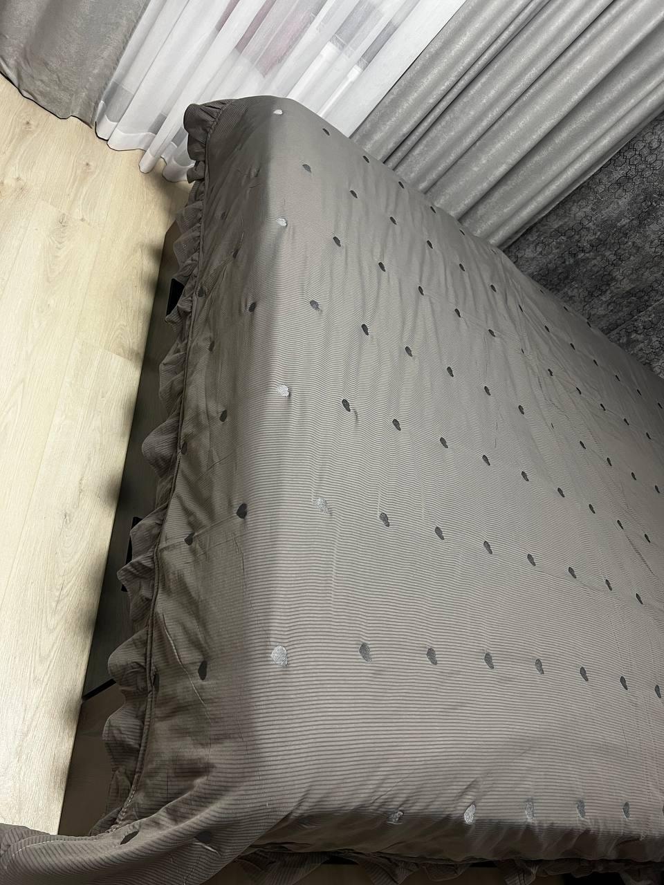 Покривало бавовняне на диван двоспальне 200х200 см Графітовий (П4К-rai-pokruvalo-001-04) - фото 2