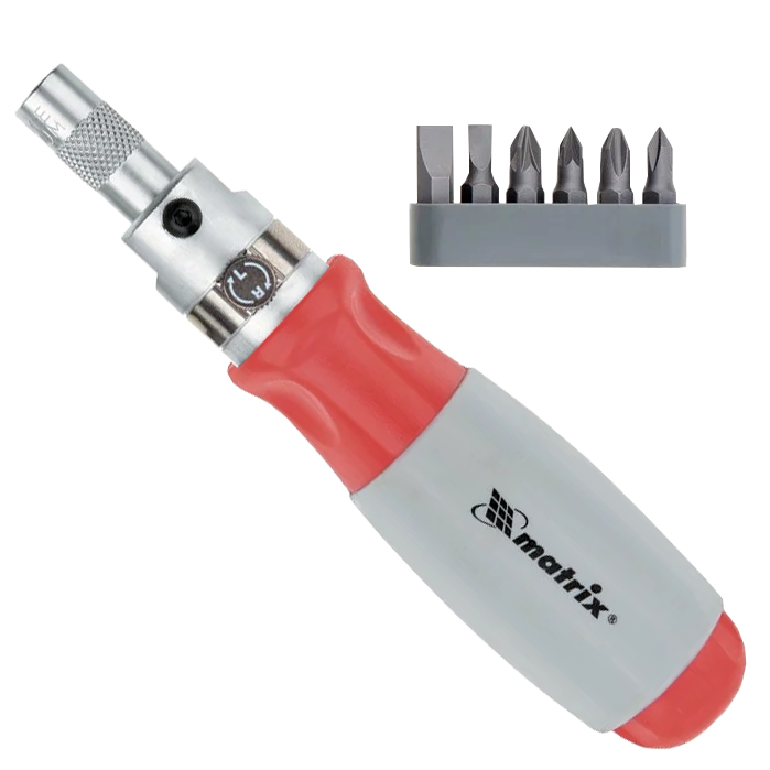 отвертка реверсивная с насадками МТХ 6 ед. (513521)