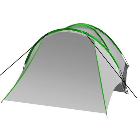 Палатка с навесом в чехле туристическая четырехместная 200х200х140 см Серо-зеленый - фото 8