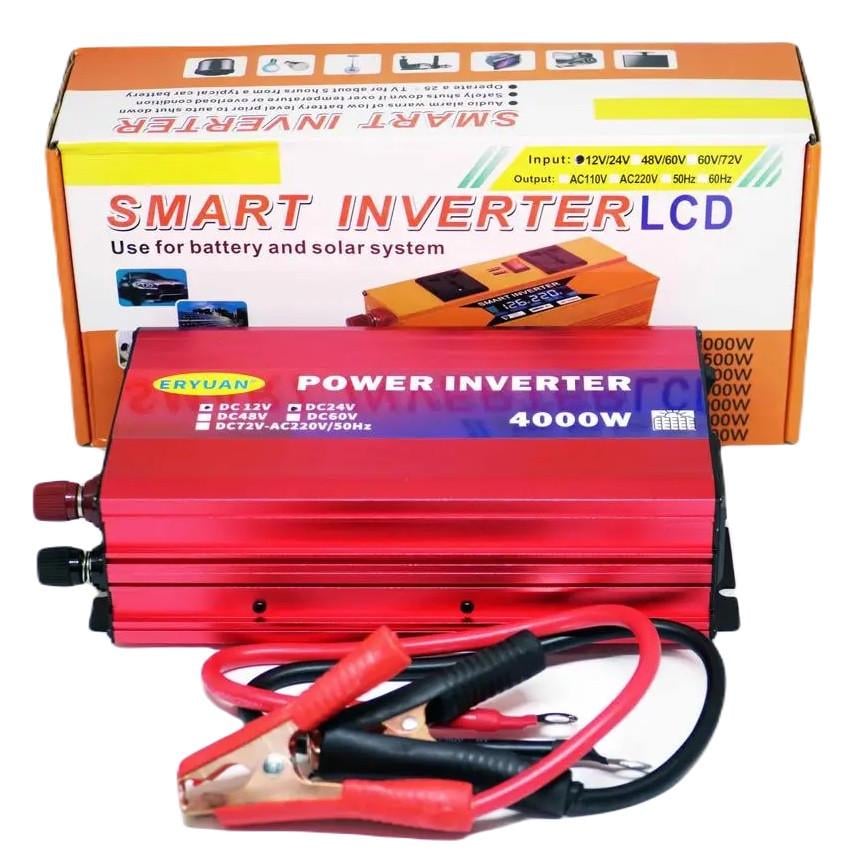 Перетворювач напруги Eryuan 4000W DC/AC 12V-220V з вольтметром Red (3_05487) - фото 7